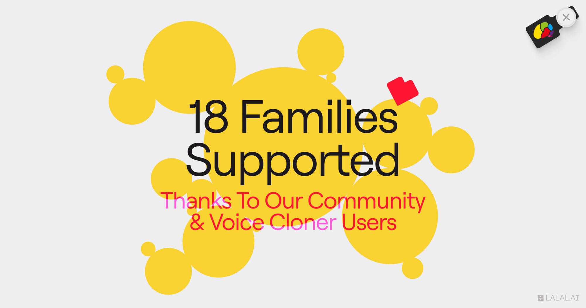 18 Families Supported: Thanks to Our Community & Voice Cloner Users