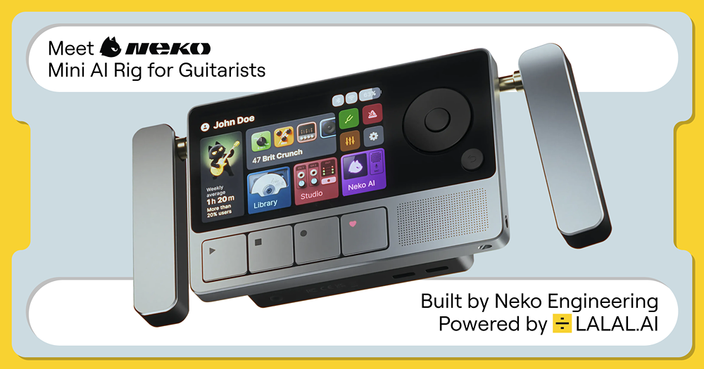 Meet Neko, A Mini AI Guitar Rig. Built by Neko Engineering, Powered by LALAL.AI